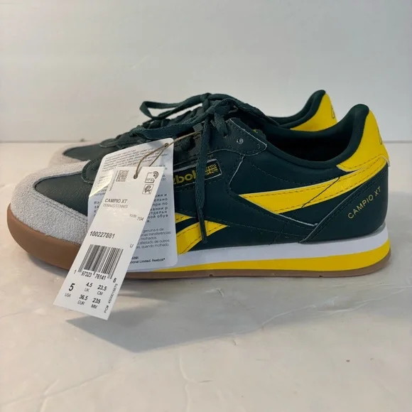 REEBOK NWT Campio XT Green and Gold Tennis Sneakers Size Kids 5 - Picture 4 of 6